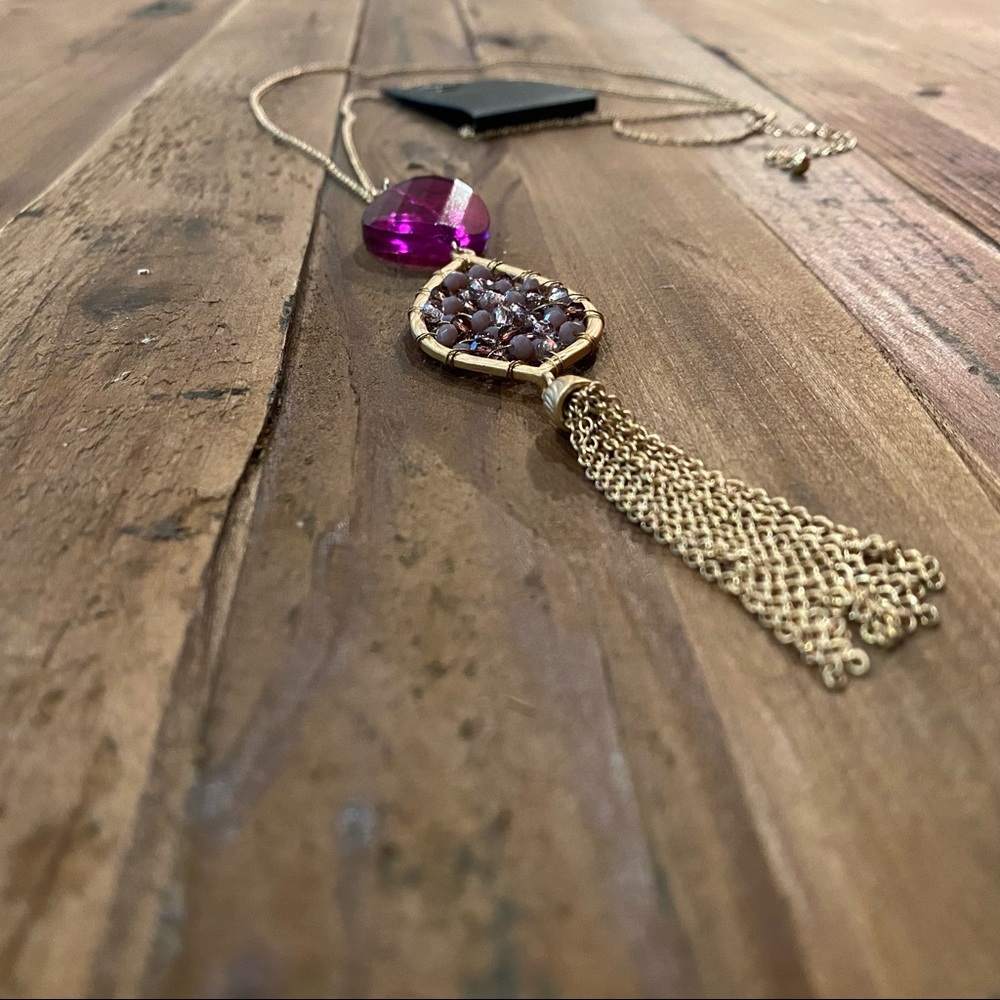 Long stone necklace NWT